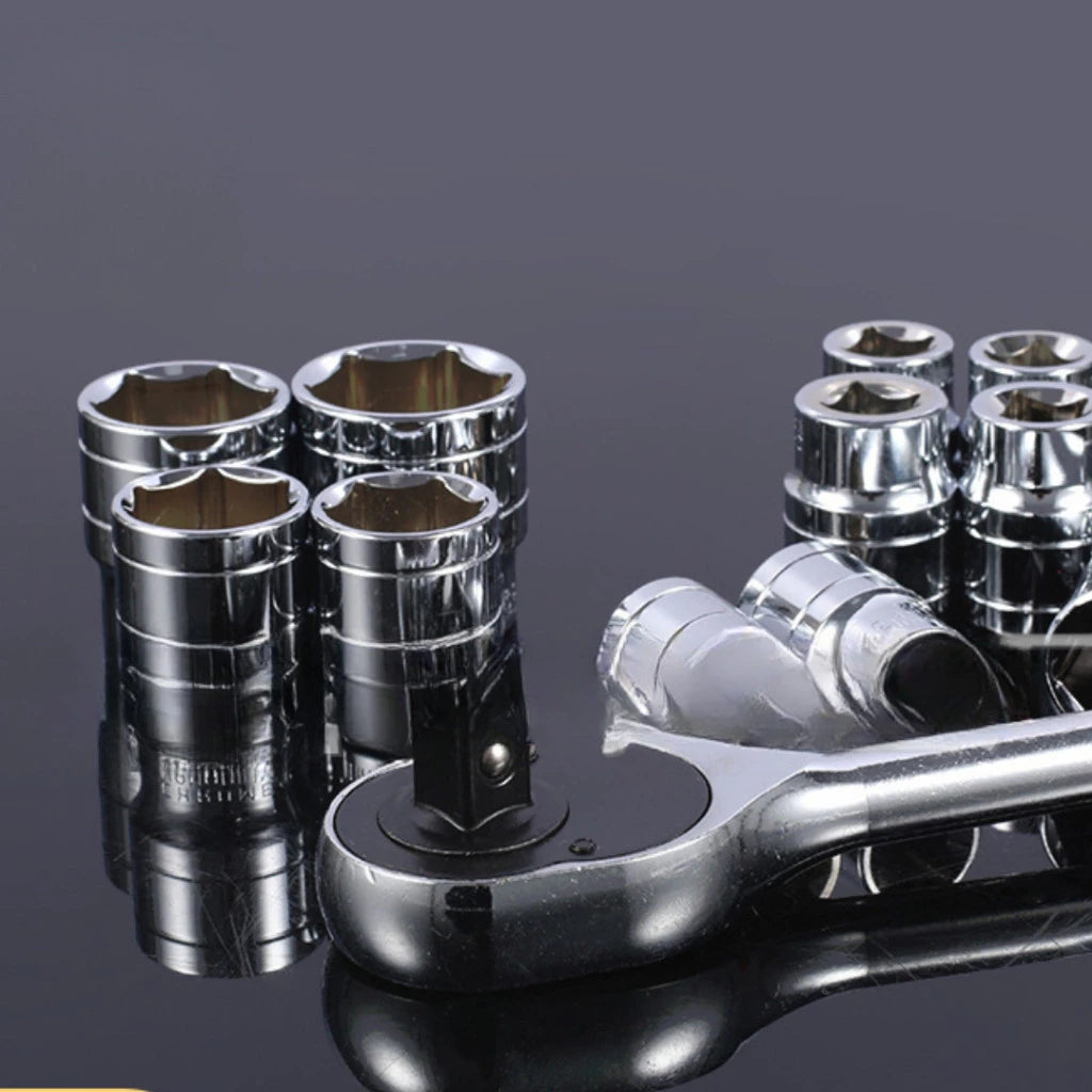 🔥 Kit de Herramientas de 46 Piezas – Juego de Llaves de Vaso y Carraca Reversible con Maletín – Juego Completo de Herramientas 🔧🧰